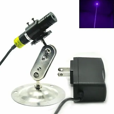 Violet/Blue Dot 200mW 405nm Focusable Laser Diode Module 5V Adapter Holder • £33.36