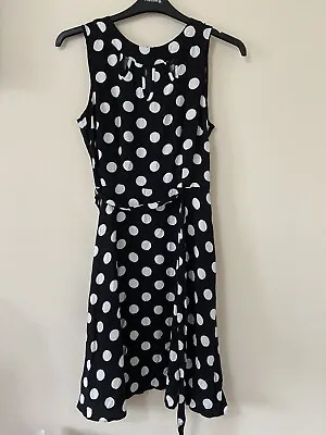 Wallis Women’s Black And White Polka Dot Dress Size 14  • £15