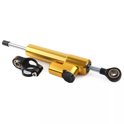 CNC  Steering Damper Motorcycle Stabilizer Linear Reversed Safety Control Gold • $36.32