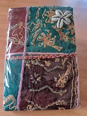 Sari Covered Diary Journal Notebook Handmade India Blank Khadda Paper • £13