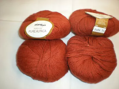 SALE!   Elann PERUVIAN PURE ALPACA Yarn Rust #2160 Lot Of 4 Skeins • $23.99