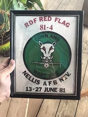 Vintage Air Force RDF Red Flag Conn Ang Wart Hog 81-4 Framed Badge Sign. • $69