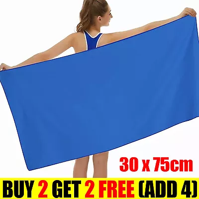 35*75cm  Microfibre Lightweight Beach Towel Sheet Travel Swimming Summer • £5.69