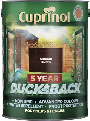 Cuprinol Ducksback Garden Shed & Fence Paint 5L-10L All Colours Or Paint Brushes • £9.45