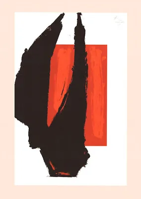 Robert Motherwell Art Chicago 1981 Abstract Lithograph Print 27 X 20 • $125