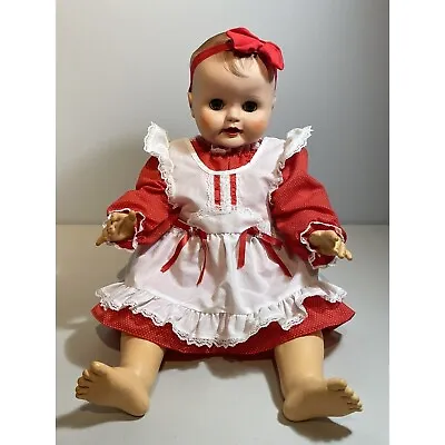 Vintage Carter’s Dress 18 Mo Baby Girl White Red Ruffles Bows Lace Doll NOT Incl • $31.96