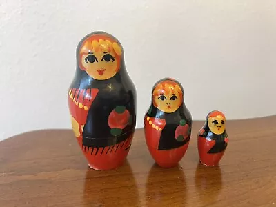 Vintage Matryoshka Nesting 3 Dolls Set Made In USSR 70-80s Babushka • $10