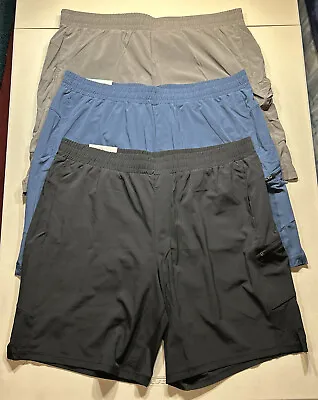 LOT OF 3 Mondetta Mens Stretch Active Sweat Or Swim Shorts Mesh Liner | NWT L • $30