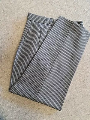 Mens Light Grey Pinstripe Trouser Morning Suit Masonic Ascot Wedding Dress • £19.99