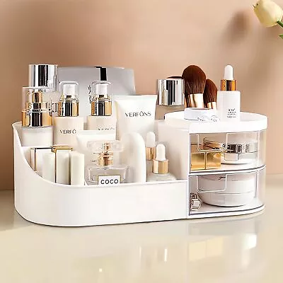 Makeup Storage Organizer With Drawer Countertop Cosmetic Organizer For Vanity... • $23.89