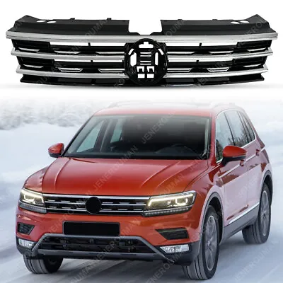 Chromed Grille For 2018-2021 Volkswagen Tiguan VW Front Bumper Upper Grill Trim • $68.20