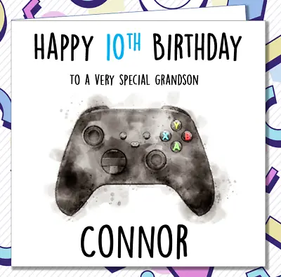 Personalised Birthday Card Gamer XBOX One Son Brother Nephew Grandson Gaming /DQ • £2.99