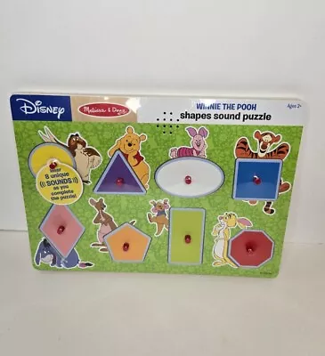 Disney Melissa & Doug Winnie The Pooh Shapes Sound Wooden Peg Puzzle 8 Pieces • $22.95