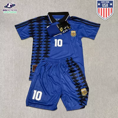 Messi Argentina 1994 World Cup Away Full Set *SEVERAL KIDS SIZES* • $39.99