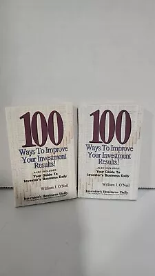 100 Ways To Improve Your Investment Results By William J O'Neil 2 Cassettes • $19.99