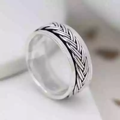 925 Sterling Silver Ring Spinning Ring Fidget Spinning Ring Handmade Ring • $11.89