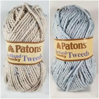 Patons Yarn Shetland Chunky Tweeds 72%Acrylic 25%Wool 3%Viscose 123y 3oz • $5.90