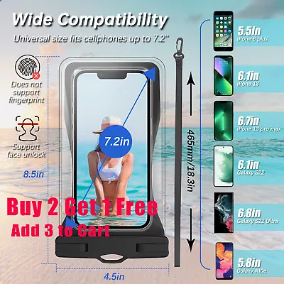 Waterproof Bag For 7 Inch Mobile Cover Pouch Bag Underwater Dry Bag Case Cover • $7.99