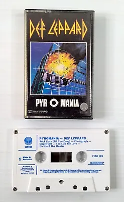 DEF LEPPARD Pyromania (1983) Music Cassette Tape AUSTRALIAN COVER Vertigo • $39.95