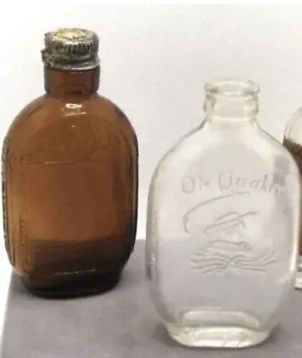 Lot Of 2 Small Vintage/Antique Whiskey OR Medicine Bottles OLD QUAKER And 1 UNK • $5.99