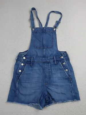 Madewell Women's Adirondack Shorts Size Small Overalls Denim Bib Cotton Blue • $19.99