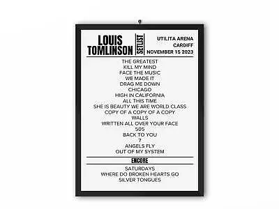 Louis Tomlinson Cardiff November 2023 Replica Setlist • £50.99