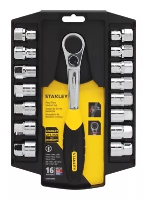 STANLEY Mechanics Tools Set 16-Piece Pass-Thru Socket Set STMT74900 • $59