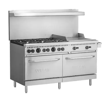 Vulcan SX60F-6B24G SX Series 6 Burner 60  Range With 24  Manual Griddle 2 Ovens • $5455