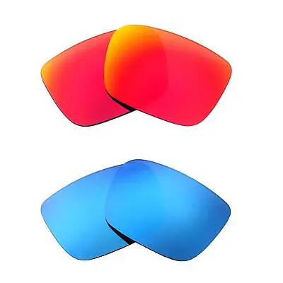 Walleva Fire Red + Ice Blue Polarized Lenses For Spy Optic Helm Sunglasses • $34.99