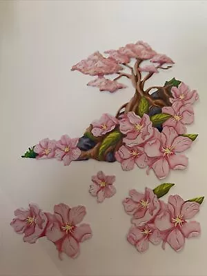 Stephanie Weightman 3 DIE CUT SETS Fallen Blossom Cherry Card TOPPER DECOUPAGE • £2.39