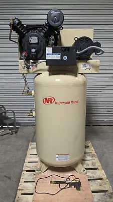INGERSOLL-RAND Stationary Vertical Electric Air Comp 7.5 Hp 80 Gal Damage • $2205