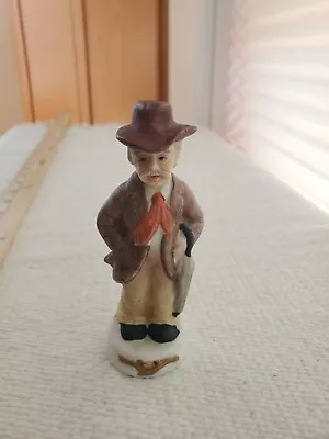 Vintage Ceramic Old Man Holding Umbrella 4.5  Figurine • $15.90