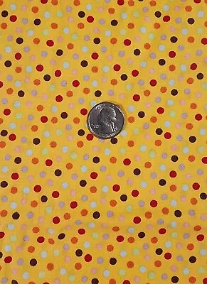 1-3/4Yds~Rare OOP~ Dots  By Erin Michael For MODA~Cotton Fabric~yellow~Polka Dot • $18