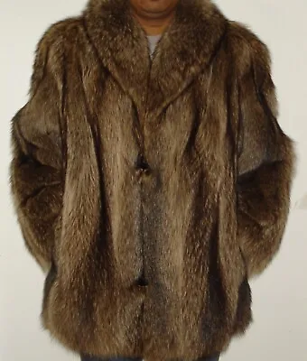 Men's Top Quality Raccoon Fur Jacket Size 42-44 FREE SHIPPING Excellent Conditio • $549.99