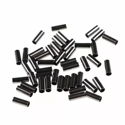 $7.61 • Buy 100pcs Black Single Barrel Copper Sleeves Fishing Line Crimps Mono Wire Leader