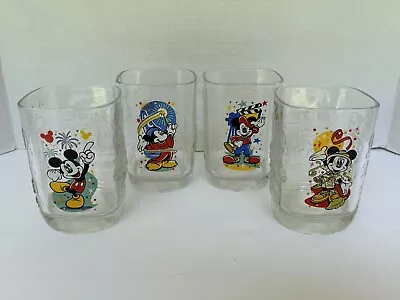 2000 Walt Disney World McDonald's Mickey Mouse Square Glasses Set Of 4 Vintage • $39.98