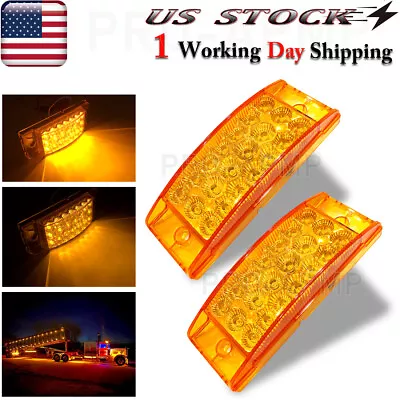 2x 6 Amber 20-LED Clearance Side Marker Lights Truck Trailer Turn Signal Light  • $15.99