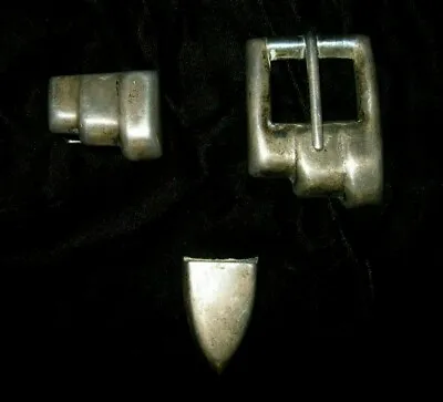 Vtg Modernist Abstract Sterling Silver 3-pc Ranger Belt Buckle Set TR-70 Mexico • $359.99