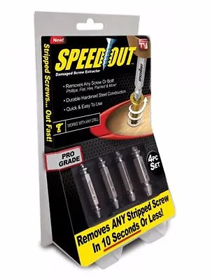 4 PCS Screw Extractor Drill Bits SPEED OUT Tool Set Broken Damaged Bolt Remover • £3.99