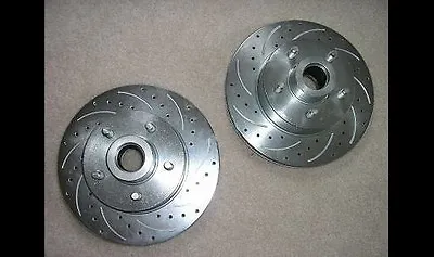 Mustang II Slotted Cross Drilled Coated Brake Rotors FORD 5 X 4.5 Front R & L • $129