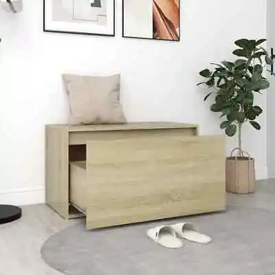 Modern Wooden Home Hallway Bedroom Storage Bench Toy Trunk Chest Box Pull Door • £57.94