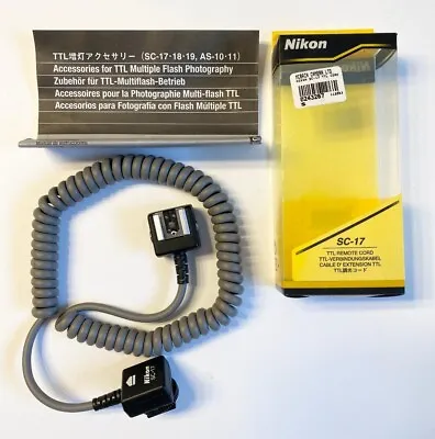 Nikon SC-17 TTL Off Camera Flash Remote Cord Including Box And Instructions • $18.29