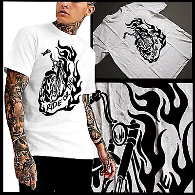 Motorcycle T-shirt Racing American Motorsport Drag Racing Muscle Car Snake Tee • $19.99