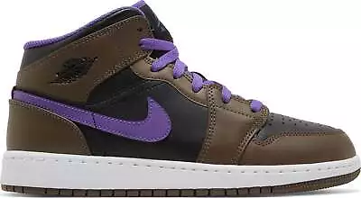 [DQ8423-215] Grade School Air Jordan RETRO 1 MID 'PURPLE MOCHA (GS)' • $109.99