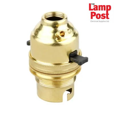 £5.99 • Buy Brass Lampholder Lamp Holder Switched Bayonet BC B22 1/2  Entry