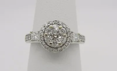 $599.95 • Buy 3/4CTW Invisible Set Halo Diamond Engagement Ring~Genuine~10K White Gold~Size 6