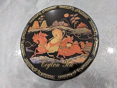 Large Collectable Ceylon Tea Tin Box With Russian Folklore Paintings • $24