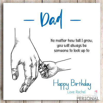 Birthday Card For Dad Personalised Daddy Birthday Cards From Son Daughter • £2.99