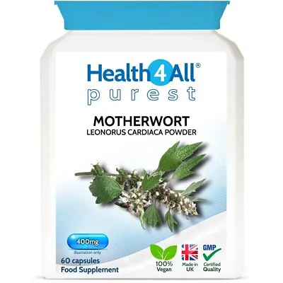 Purest Motherwort 400mg Capsules | ANXIETY RELAXATION HEART HEALTH • £9.99
