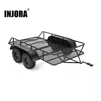 INJORA Metal Hitch Mount Trailer For 1/18 RC Car TRX4M K10 F150 Defender Bronco • $35.99